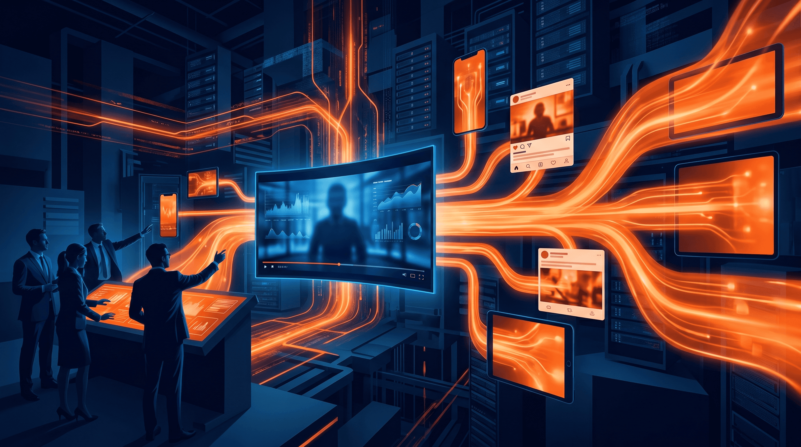 Graphique illustrant la stratégie de distribution vidéo B2B